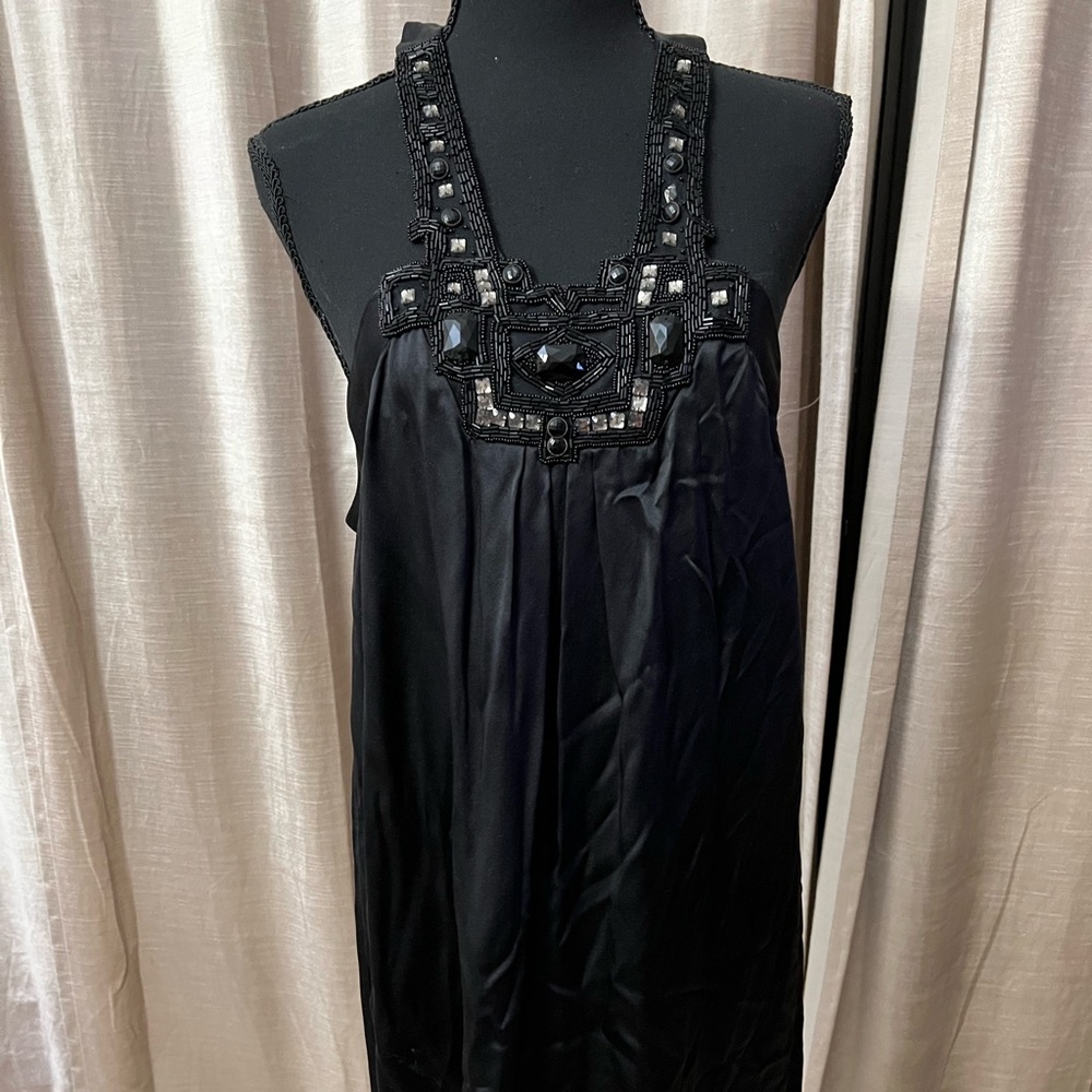 Postella Brand 100% silk short gown with embroidery top Size L